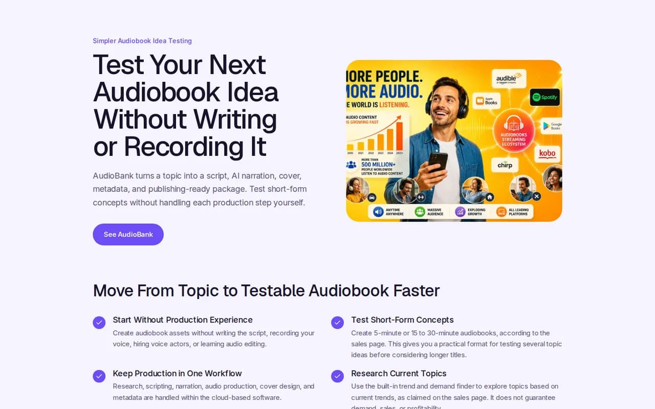 A hosted landing page built from blocks